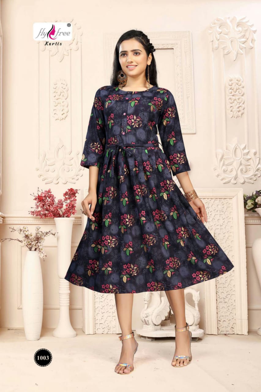 Fly Free Vink  Latest Fancy Designer Rayon Festive Kurti Catalog
